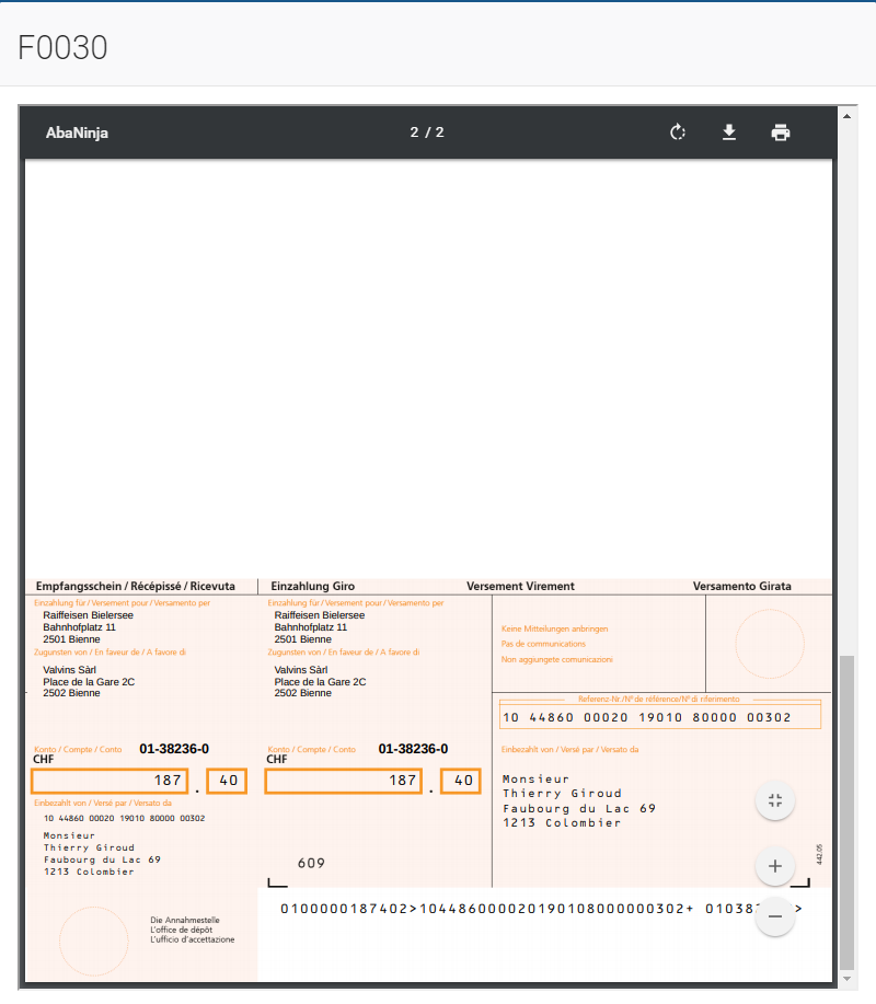 Comment utiliser un bulletin de versement dans AbaNinja ?