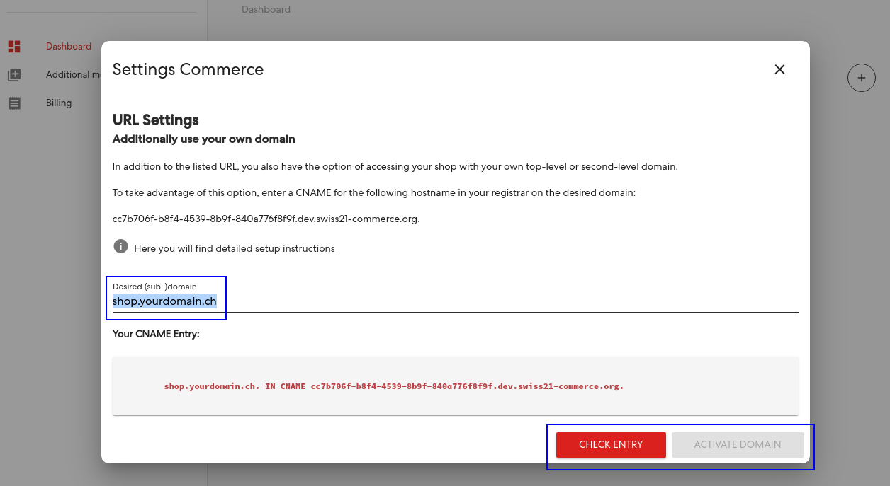 Figure 3: Check and register your own domain